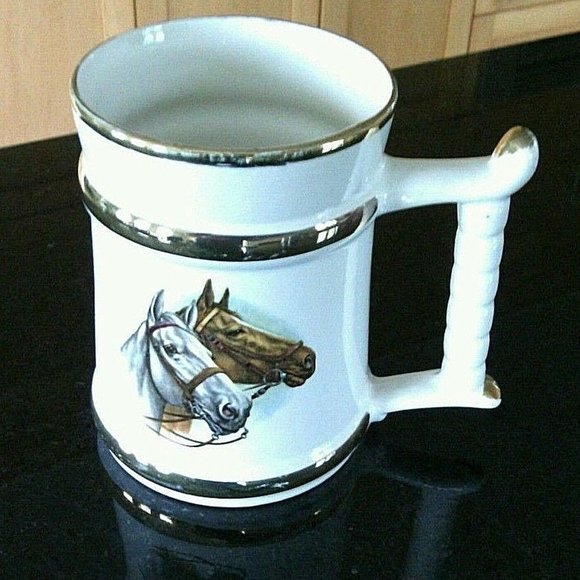 Prince William warranted 22 carat gold Beer Tankard Arabian Horses Coffee Mug T - Picture 8 of 16